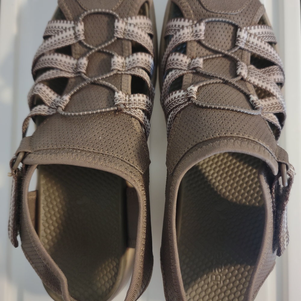 BareTraps Taupe Strappy Casual Sandals